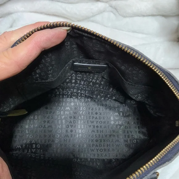 Kate Spade Denim Satchel with Red Floral Design - Picture 5 of 5